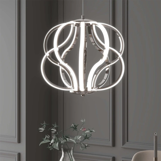 Main image of Modern LED Chandelier Acrylic Design Adjustable Hanging Chandelier Easy Install Suitable for Dining Room Living Room Bedroom Kitchen and Corridor