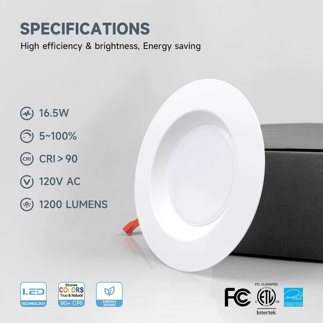 Alt view image 2 of 7 - ECOELER 5/6 Inch LED Recessed DownLights, Dimmable Recessed Retrofit Lights