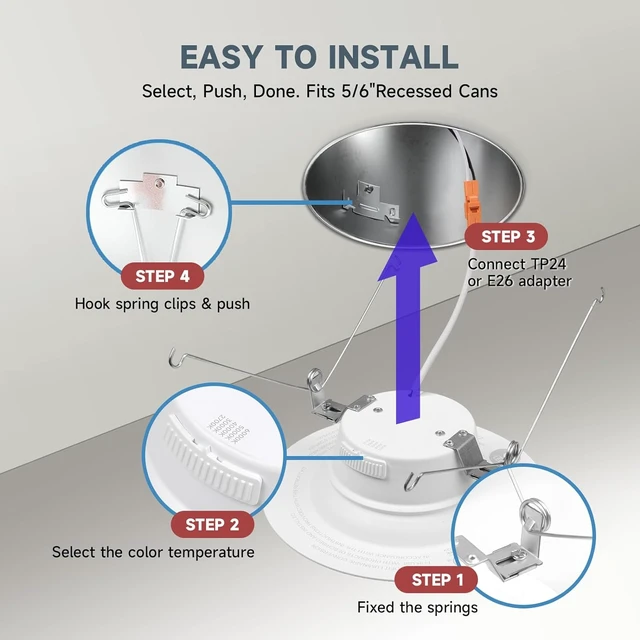 Alt view image 5 of 7 - ECOELER 5/6 Inch LED Recessed DownLights, Dimmable Recessed Retrofit Lights