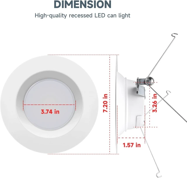 Alt view image 6 of 7 - ECOELER 5/6 Inch LED Recessed DownLights, Dimmable Recessed Retrofit Lights