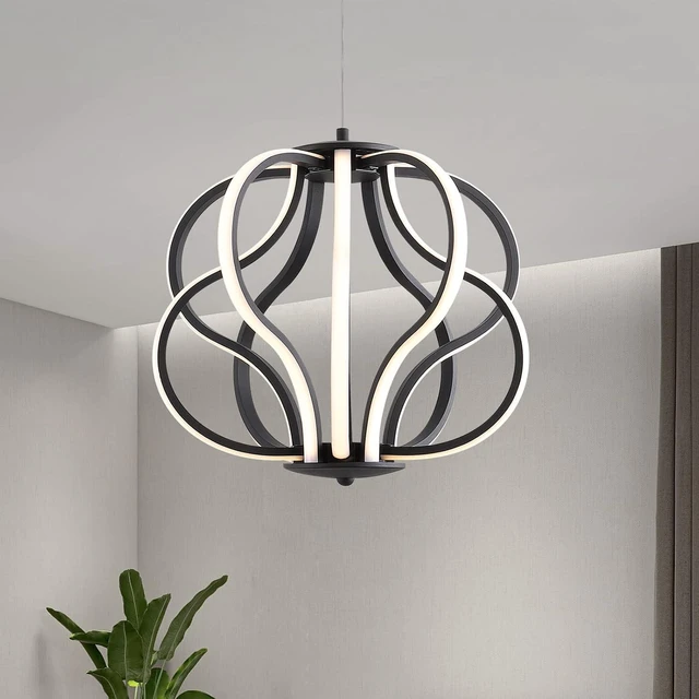 Main image of Modern LED Chandelier Acrylic Design Adjustable Hanging Chandelier Easy Install Suitable for Dining Room Living Room Bedroom Kitchen and Corridor
