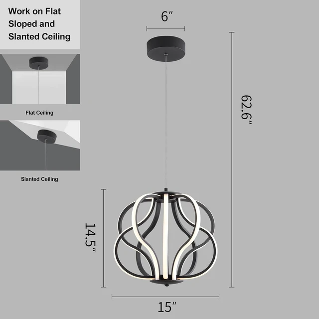 Alt view image 2 of 7 - Modern LED Chandelier Acrylic Design Adjustable Hanging Chandelier Easy Install Suitable for Dining Room Living Room Bedroom Kitchen and Corridor