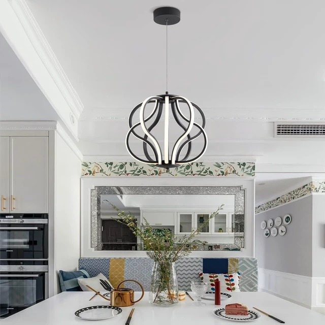 Alt view image 5 of 7 - Modern LED Chandelier Acrylic Design Adjustable Hanging Chandelier Easy Install Suitable for Dining Room Living Room Bedroom Kitchen and Corridor