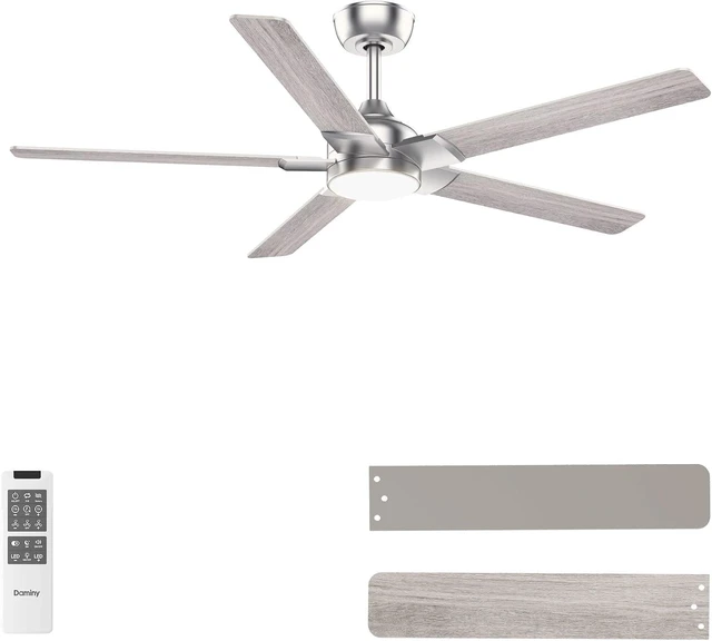 Main image of DAMINY 52 Inch Nickel Ceiling Fans with Lights and Remote