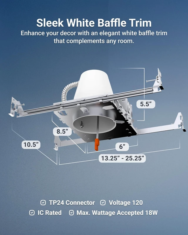 Alt view image 2 of 7 - Sunco 24 Pack 4 Inch Recessed Lighting Housing, New Construction Can