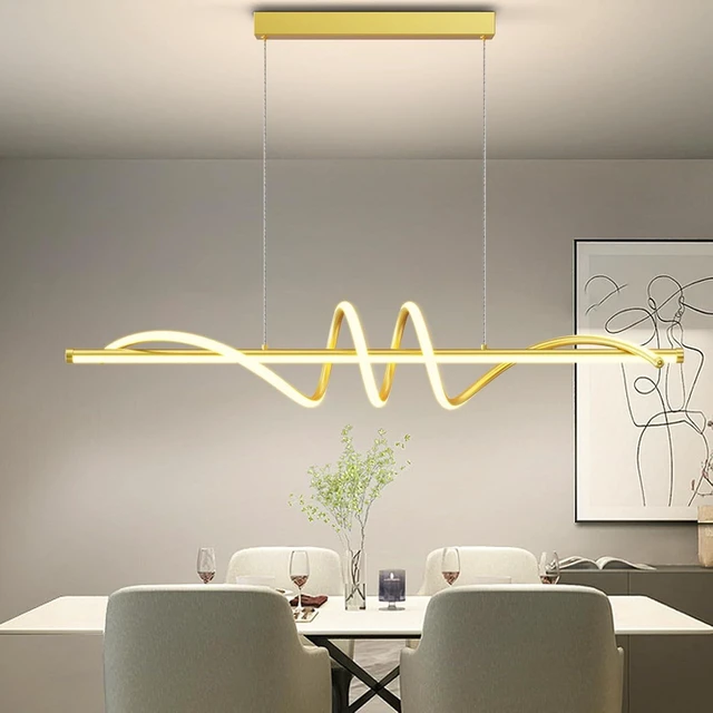 Main image of Modern Pendant Lights Fixture, 39in Aluminum LED Ceiling Chandelier with Remote Control Dimmable 3000k-6000K Color Temperature, Island Lighting Lamp for Kitchen, Dining Room