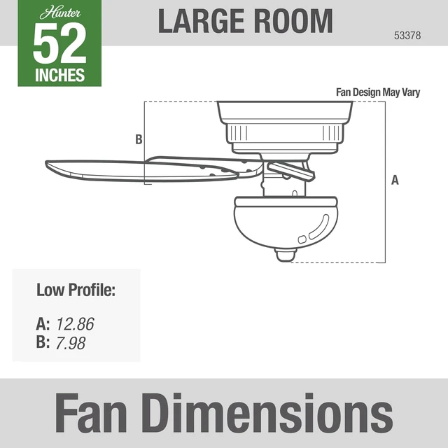 Alt view image 6 of 7 - Hunter Kenbridge, Indoor, Ceiling Fan, with LED Light, 52 inch, Fresh White