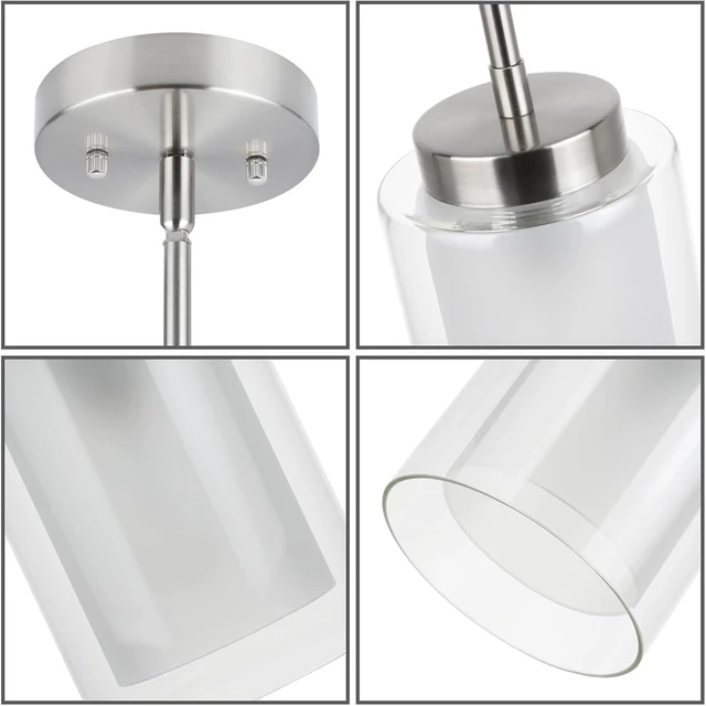 Alt view image 7 of 7 - XiNBEi Lighting Modern Pendant Lighting for Kitchen Island Brushed Nickel