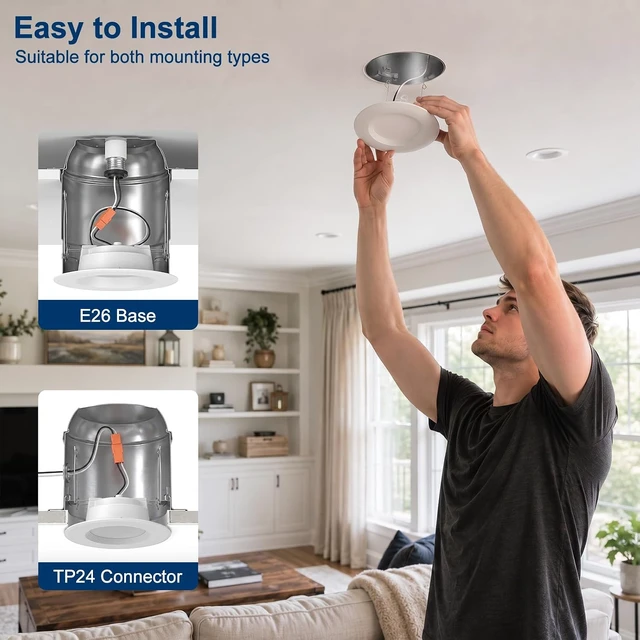Alt view image 7 of 7 - 6 Inch Smart Recessed Lighting RGBCW Color Changing LED Can Lights