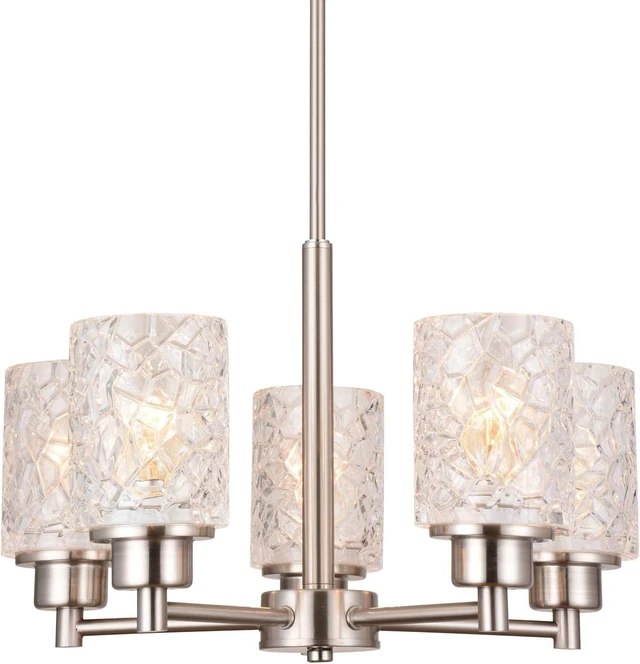Main image of ALICE HOUSE 18.1" Dining Room Chandeliers, Brushed Nickel Contemporary Light Fixture for Foyer, Entryway and Living Room, ETL Listed, AL9082-H5