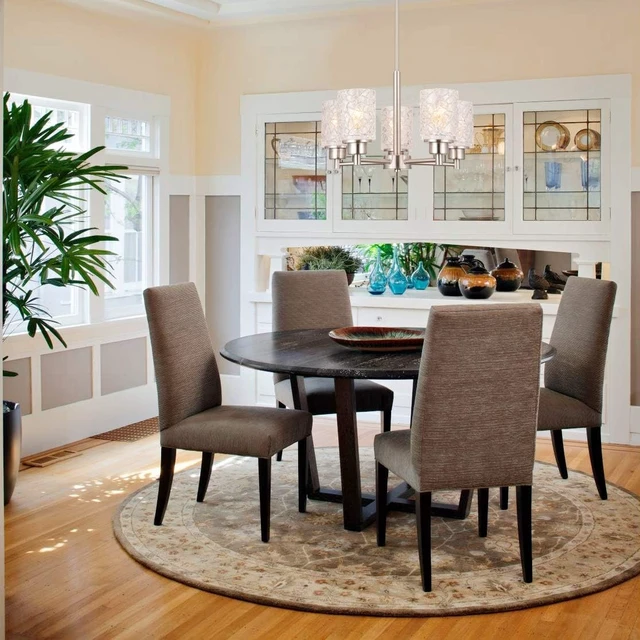 Alt view image 2 of 7 - ALICE HOUSE 18.1" Dining Room Chandeliers, Brushed Nickel Contemporary Light Fixture for Foyer, Entryway and Living Room, ETL Listed, AL9082-H5