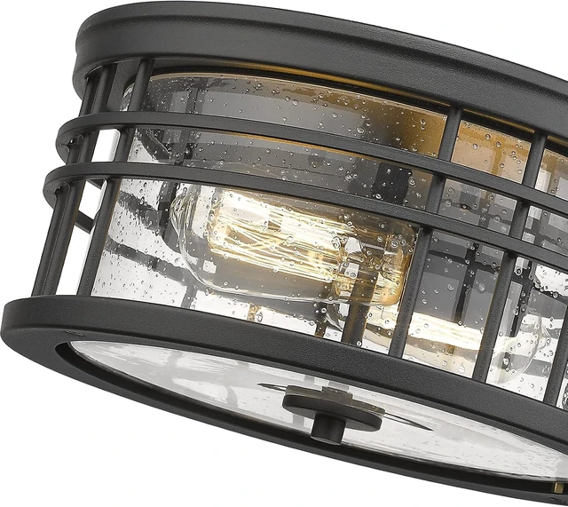 Alt view image 2 of 6 - zeyu 2-Light Flush Mount Ceiling Light for Hallway, 12 Inch, ZW01-F BK