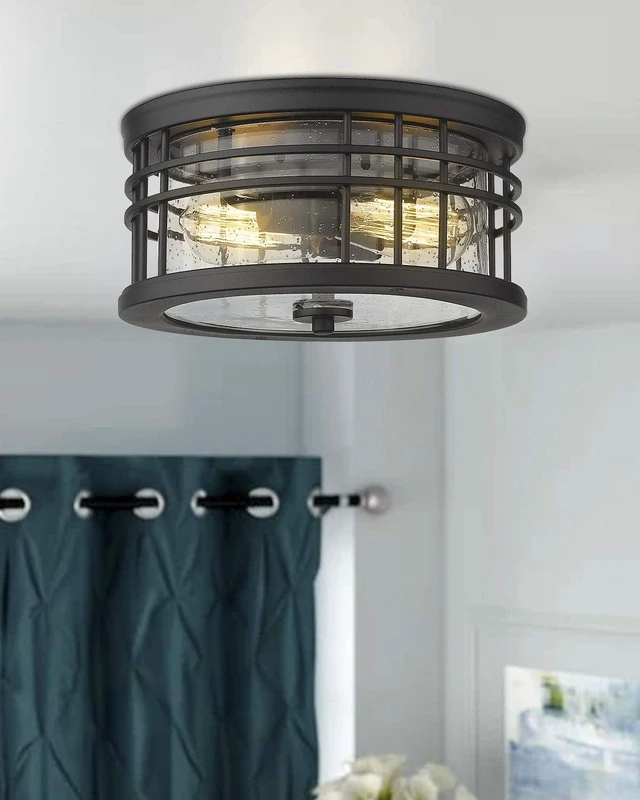 Alt view image 3 of 6 - zeyu 2-Light Flush Mount Ceiling Light for Hallway, 12 Inch, ZW01-F BK