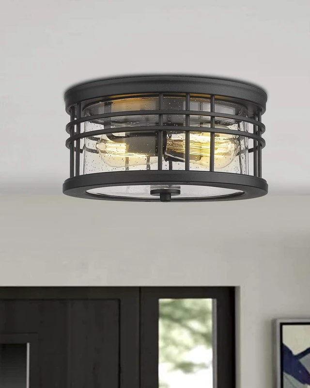 Alt view image 5 of 6 - zeyu 2-Light Flush Mount Ceiling Light for Hallway, 12 Inch, ZW01-F BK
