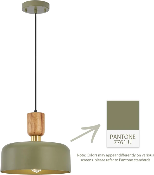 Alt view image 2 of 7 - TeHenoo Contemporary Pendant Lighting, 12 inch, Green