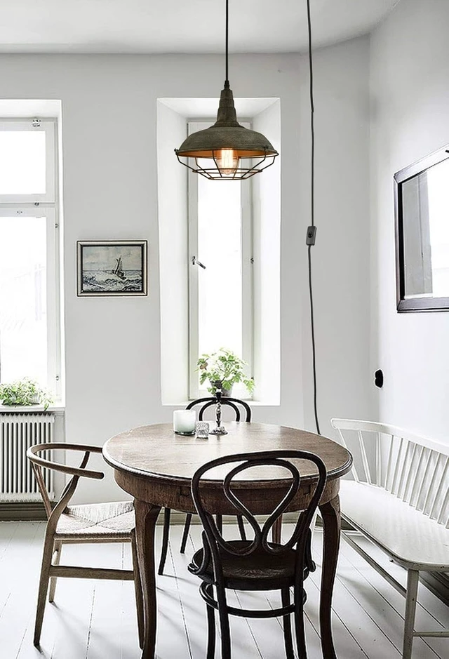 Alt view image 2 of 7 - Farmhouse Plug in Pendant Light with 16 Feet Hanging Cord Hanging Lighting Fixture