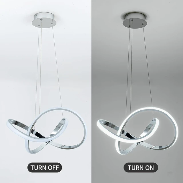 Alt view image 6 of 7 - MAYNA LED Pendant Light with Irregular Ring Lights,6000K White