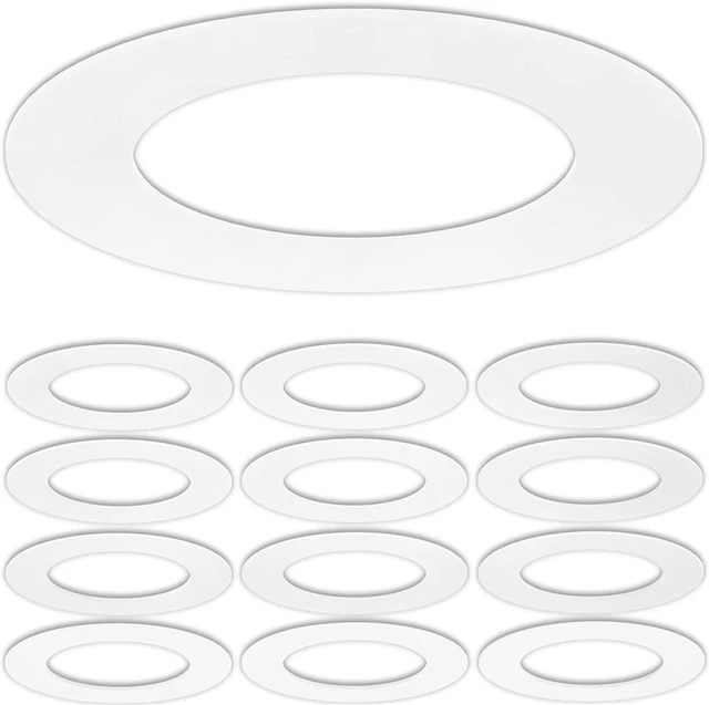 Main image of 12 Pack Matte White Goof Trim Ring for 6" Inch Recessed Can Lighting Down Lights, Outer Diameter 8.07 Inches, Inner Diameter 6.2 Inches