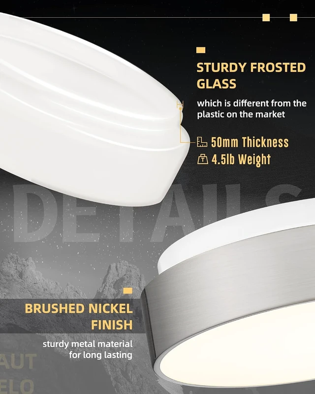 Alt view image 5 of 7 - AUTELO 2-Light Glass Flush Mount Ceiling Light for Bedroom, E26, 12 Inch
