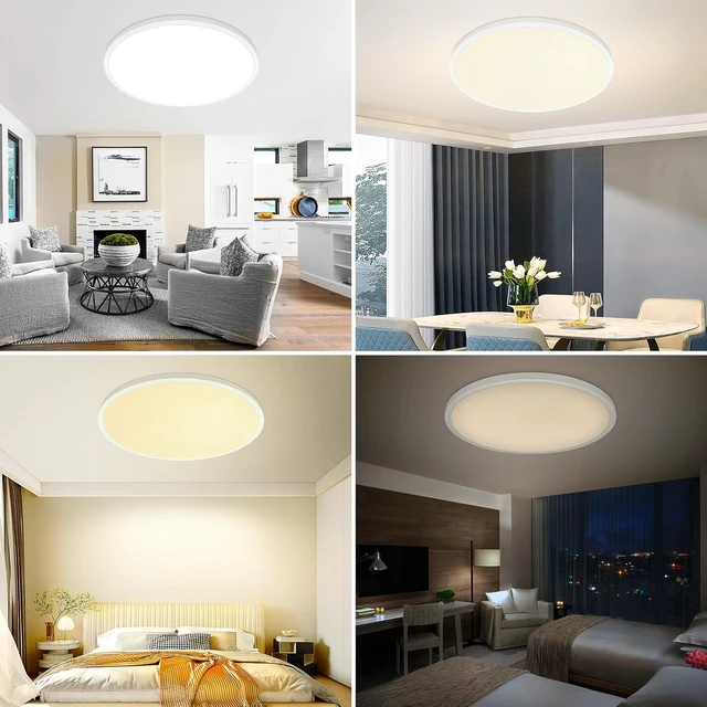 Alt view image 7 of 7 - 24'' Large Flush Mount Ceiling Light Fixture Dimmable with Remote Control