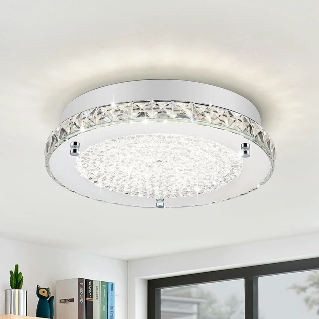 Main image of Crystal Ceiling Light Fixture 11" Modern Light Fixtures Ceiling Mount 4000K