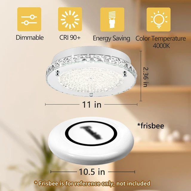 Alt view image 2 of 7 - Crystal Ceiling Light Fixture 11" Modern Light Fixtures Ceiling Mount 4000K