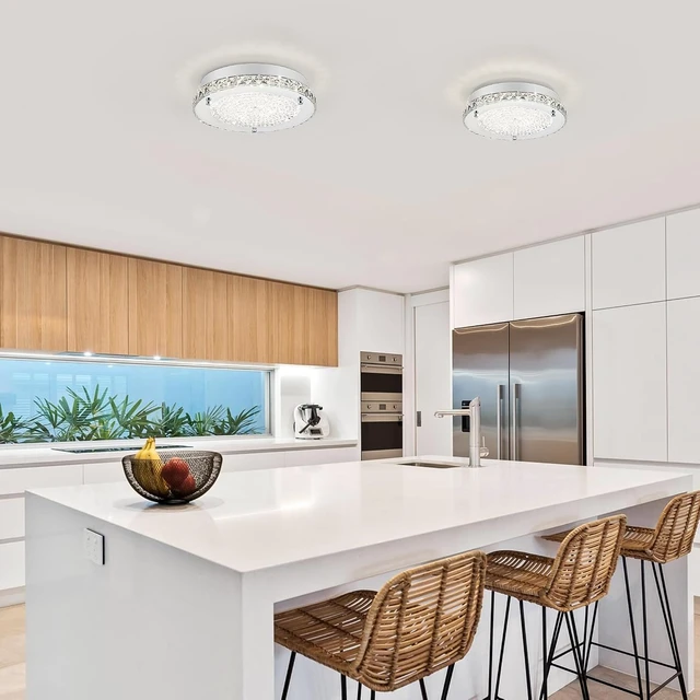Alt view image 3 of 7 - Crystal Ceiling Light Fixture 11" Modern Light Fixtures Ceiling Mount 4000K