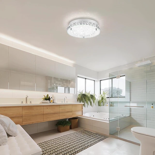 Alt view image 4 of 7 - Crystal Ceiling Light Fixture 11" Modern Light Fixtures Ceiling Mount 4000K