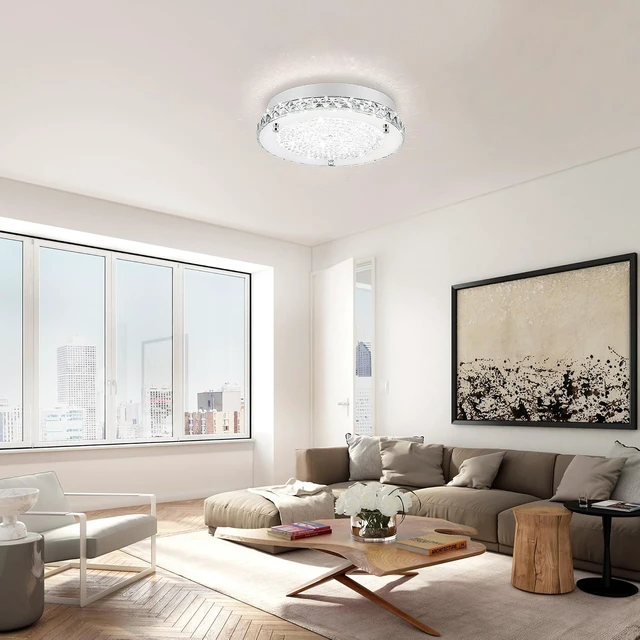 Alt view image 5 of 7 - Crystal Ceiling Light Fixture 11" Modern Light Fixtures Ceiling Mount 4000K