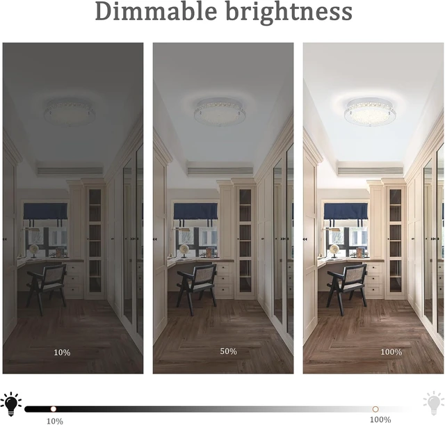 Alt view image 6 of 7 - Crystal Ceiling Light Fixture 11" Modern Light Fixtures Ceiling Mount 4000K