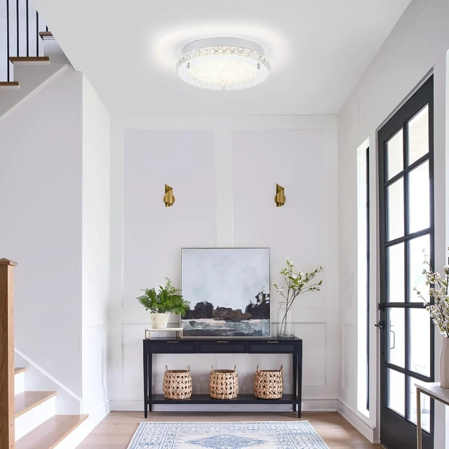 Alt view image 7 of 7 - Crystal Ceiling Light Fixture 11" Modern Light Fixtures Ceiling Mount 4000K