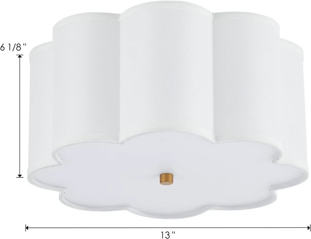 Alt view image 5 of 7 - Semi Flush Mount Ceiling Light Fixture, Modern Close to Ceiling Lamp with Cream White Fabric Drum Shade for Nursery Kids Room Bedroom Kitchen Hallway Entryway 3-Light