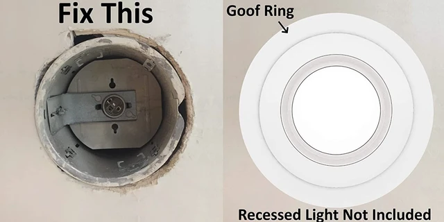 Alt view image 2 of 6 - 12 Pack Matte White Goof Trim Ring for 6" Inch Recessed Can Lighting Down Lights, Outer Diameter 8.07 Inches, Inner Diameter 6.2 Inches