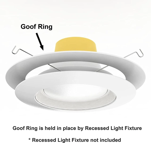 Alt view image 4 of 6 - 12 Pack Matte White Goof Trim Ring for 6" Inch Recessed Can Lighting Down Lights, Outer Diameter 8.07 Inches, Inner Diameter 6.2 Inches