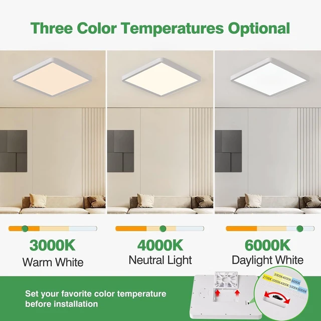 Alt view image 2 of 7 - 20 Inch Large LED Flush Mount Ceiling Light, 45W,4500LM,3CCT (2Pack)