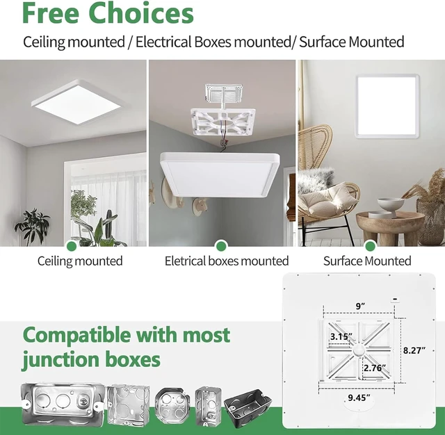 Alt view image 4 of 7 - 20 Inch Large LED Flush Mount Ceiling Light, 45W,4500LM,3CCT (2Pack)