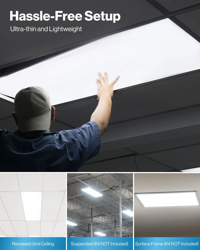 Alt view image 3 of 6 - Sunco 2 Pack 2x4 LED Flat Panel Lights, 3CCT Selectable, 40-60W, Dimmable