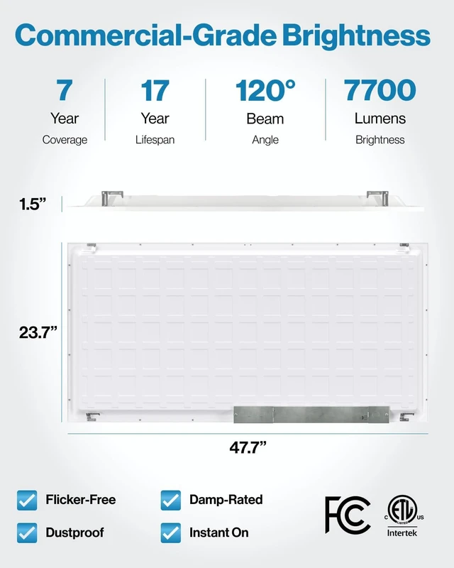 Alt view image 6 of 6 - Sunco 2 Pack 2x4 LED Flat Panel Lights, 3CCT Selectable, 40-60W, Dimmable