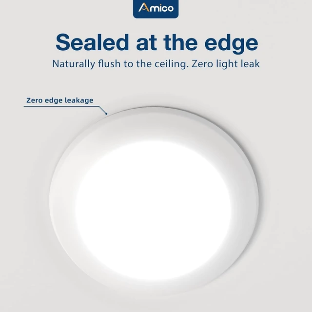 Alt view image 7 of 7 - Amico 24 Pack 5/6 Inch LED Disk Lights, Dimmable Flush Mount Ceiling Disc