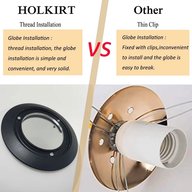 Alt view image 7 of 7 - HOLKIRT Mid-Century Black Globe Ceiling Light, White Opal Glass
