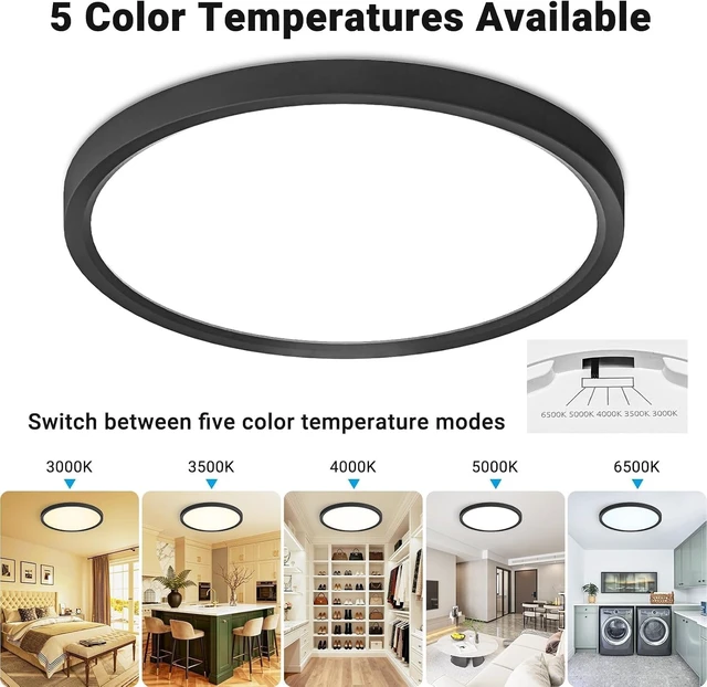 Alt view image 3 of 7 - 2Pack 12Inch LED Flush Mount Ceiling Light 5 Color Temperatures