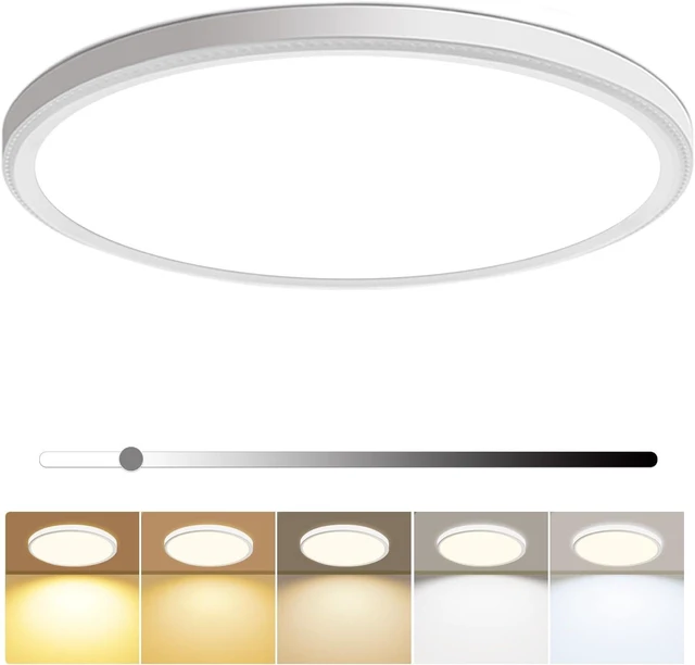 Main image of hunhun 16 Inch Dimmable LED Flush Mount Ceiling Light 4800LM Round Light Fixture 5 Color Temperature Selectable Super Slim Large Flat Ceiling Lamp for Living Dining Room White