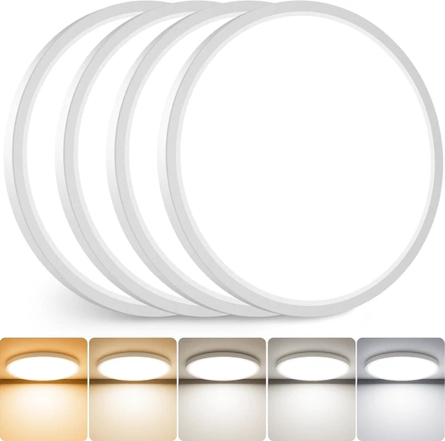 Main image of slochi 4Pack LED Flush Mount Ceiling Light Fixture, 12 Inch 24W, 3200LM, Super Slim 0.7 Inch, 3000K-6500K Adjustable Low Profile LED Ceiling Lights for Bedroom, Kitchen, Hallway(White)
