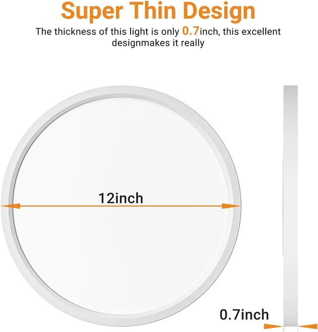Alt view image 6 of 7 - slochi 4Pack LED Flush Mount Ceiling Light Fixture, 12 Inch 24W, 3200LM, Super Slim 0.7 Inch, 3000K-6500K Adjustable Low Profile LED Ceiling Lights for Bedroom, Kitchen, Hallway(White)