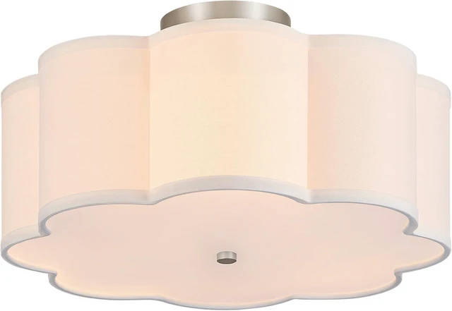 Main image of VONLUCE Semi Flush Mount Ceiling Light 15.7", 3-Light Drum Light Fixture