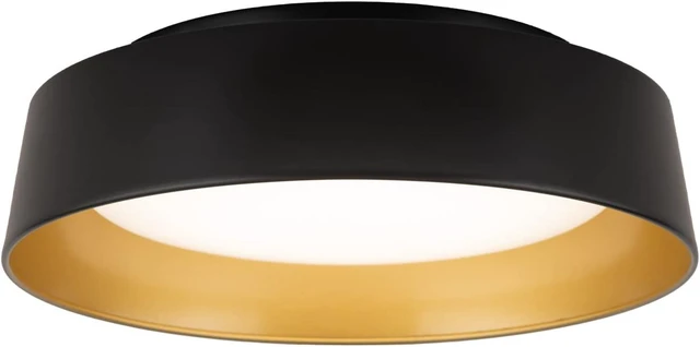 Main image of 12.5 Inch LED Flush Mount Ceiling Light Fixture, 26W, Super Bright 1350 Lumen, 3 Color 3000K/4000K/5000K, Matt Black with Gold Inside, Dimmable Ceiling Lamp for Bedroom Hallway Bathroom Outdoor
