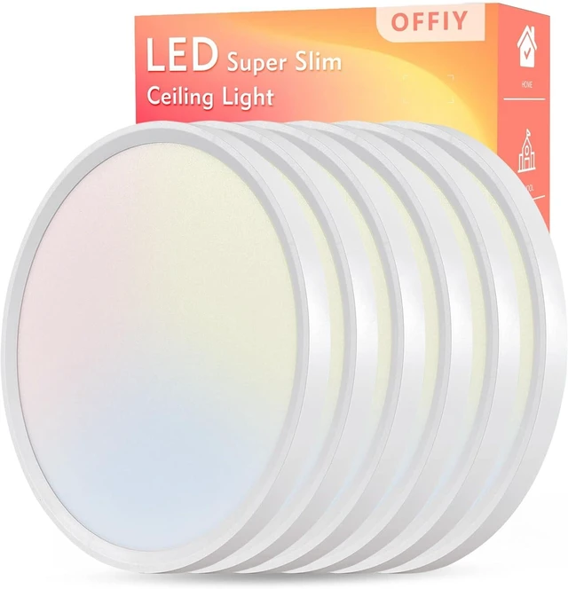 Main image of 6PK 15.8 Inch Led Ceiling Light Flush Mount, 34W, 3060LM, 3000K/4000K/6000K CCT Selectable Super Slim LED Ceiling Light, Close to Ceiling Round Flat Panel Light for Hallway, Bedroom,Kitchen ect