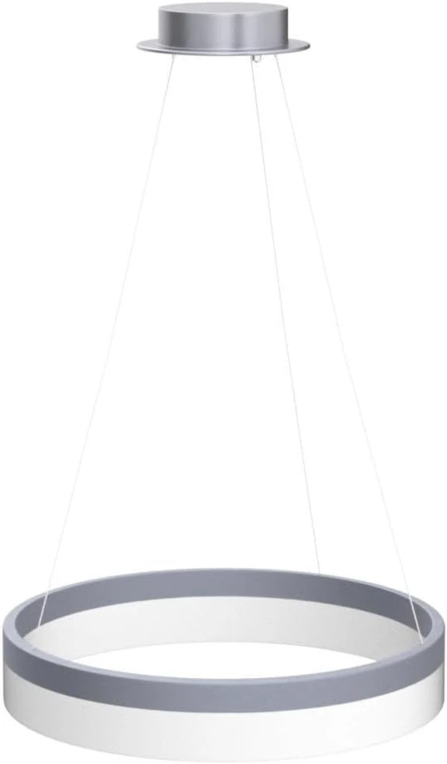 Alt view image 4 of 7 - Buccleuch Modern LED Chandelier - Dimmable 19.7" Silver Round Pendant Light, Height Adjustable UL-Certified Ceiling Light for Dining Room, Kitchen Island, Living Room, Bedroom, Foyer, 6500K