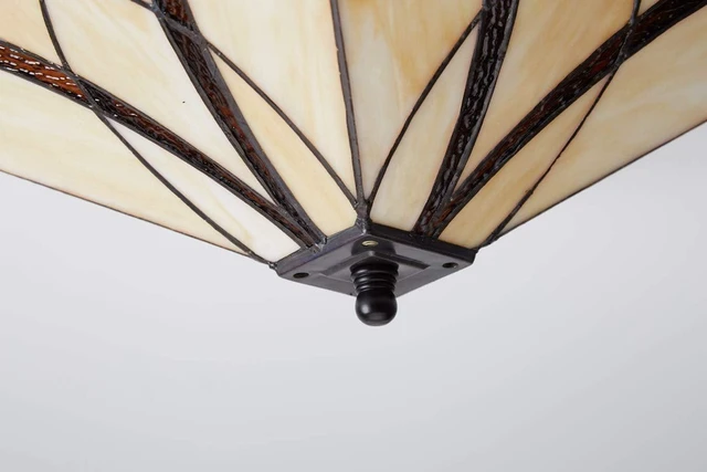 Alt view image 5 of 7 - Tiffany Style Semi Flush Ceiling Light Art Colorful Glass Shade 3 Lights