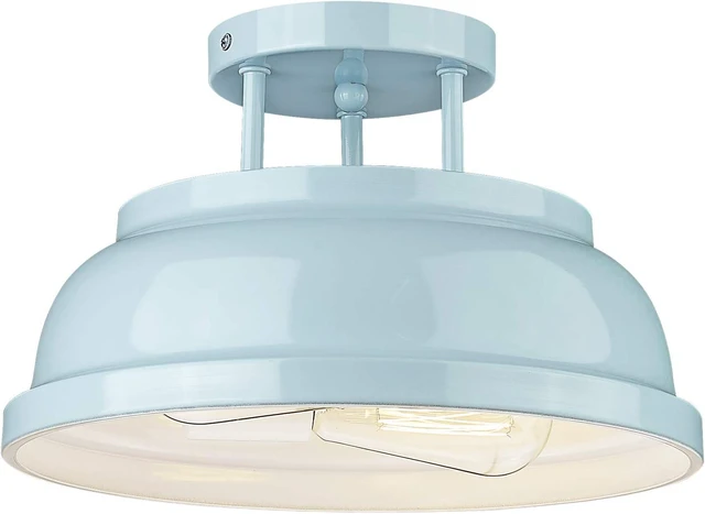 Main image of zeyu Modern Semi Flush Ceiling Light - 2-Light Ceiling Light Fixture for Living Room Bedroom Kitchen Hallway, Blue Finish, ZY29-F SF